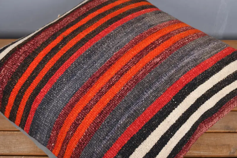 Traditional Cushion, Boho Pillow, Outdoor Pillow, Vintage Pillow, Office Chair Cushion Case, Kilim Pillow, 20x20 Red Cushion Cover, Cushion - 3