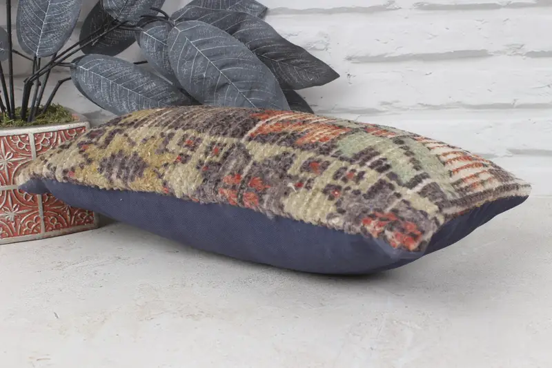Vintage Pillow, One Of A Kind Cushion, Boho Pillow Sham Cover, Kilim Cushion Sham, Ethnic Throw Pillow Sham, 8x16 Brown Pillow Sham, Pillow Cover - 6