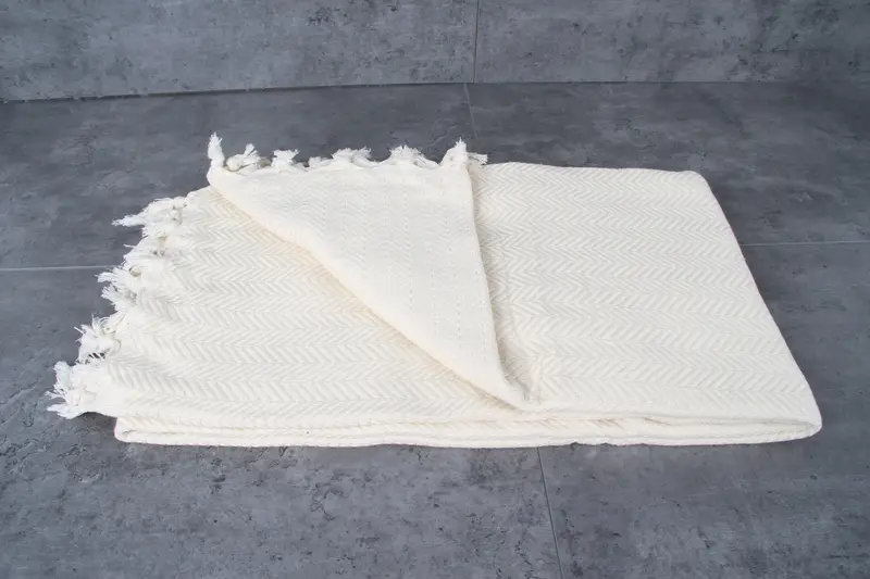 Personalized Blanket, Aesthetic Blanket, Turkish Blanket, Boyfriend Christmas Gift, Woven Throw Blanket, Organic Throw, 92x76 Cotton Chevron Towel - 3