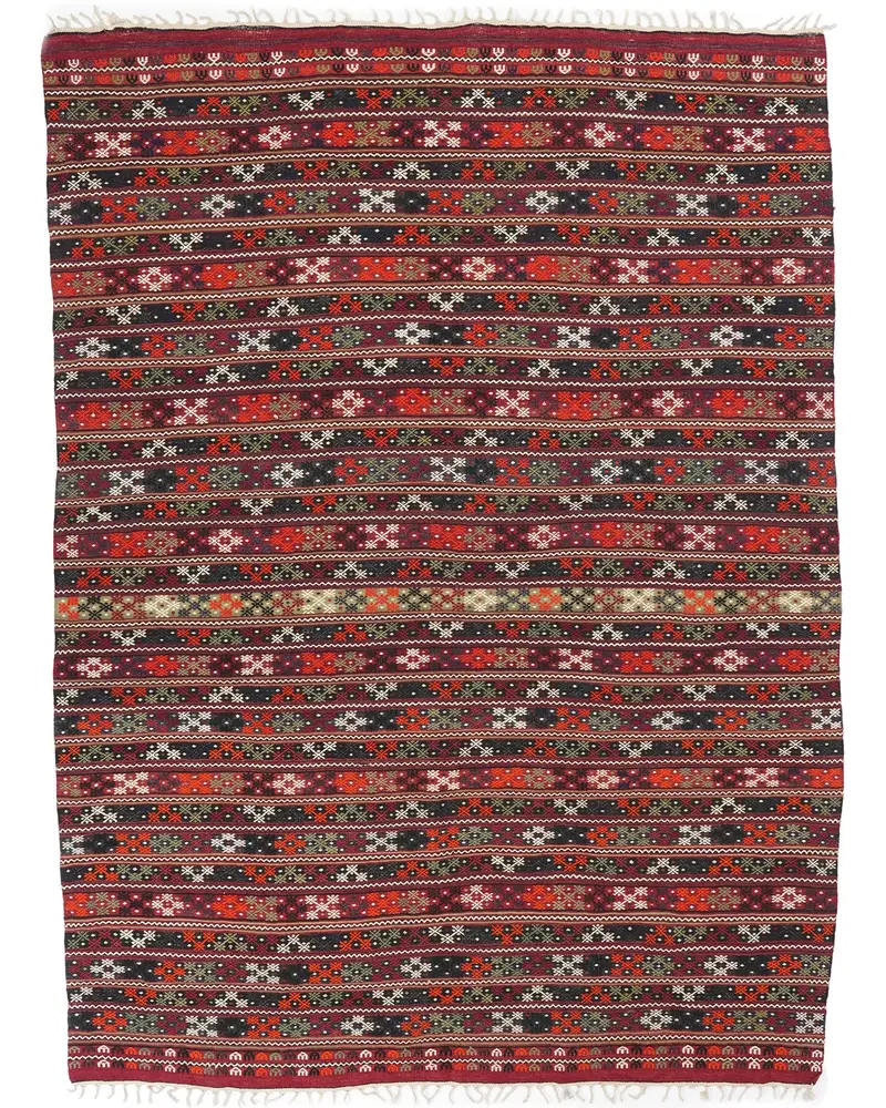 Kırmızı Halı, 7,1x9,5 ft Zarif Düz Renk