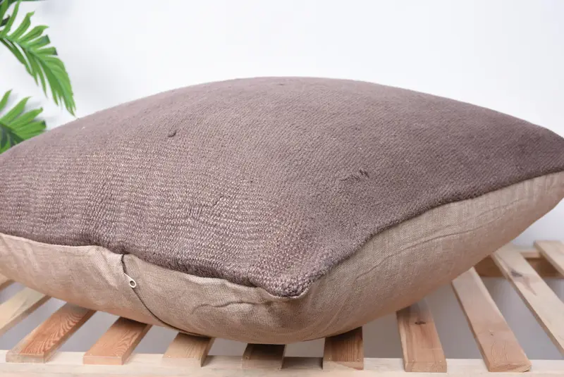 Turkish Pillow, Nomadic Pillow Cover, 28x28 Brown Cushion Case, Turkish Kilim Pillow, Kilim Cushion Sham, Cushion, Vintage Throw Cushion - 6