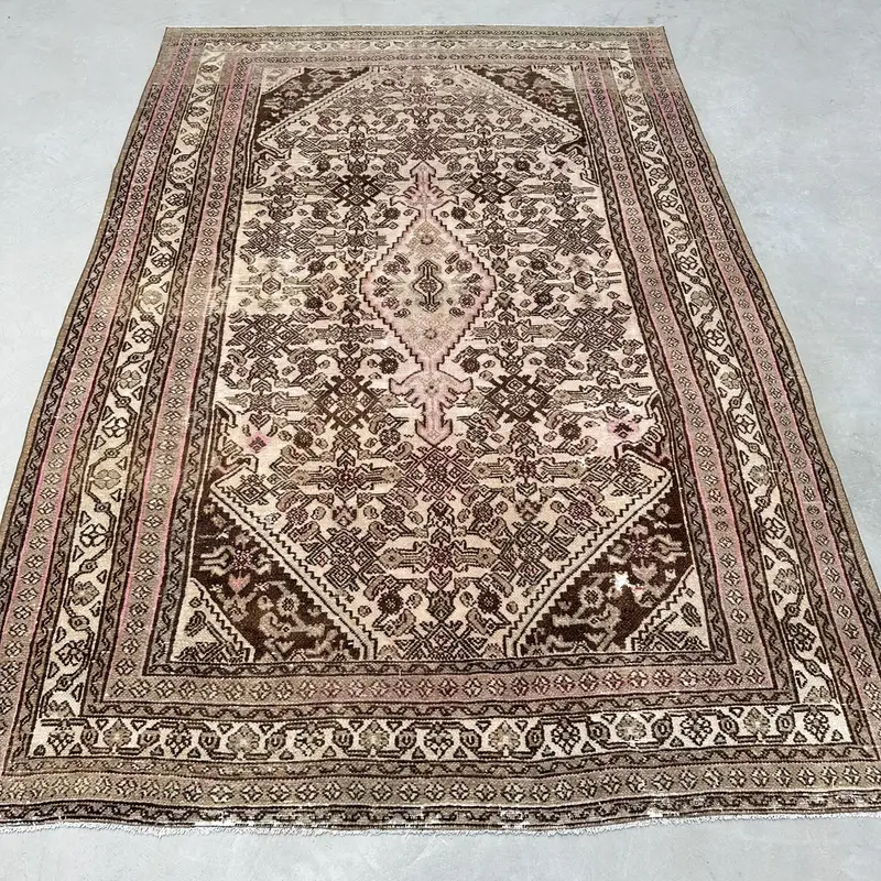 Bej Ombré Halı, 6,9x10,4 ft Şık Yaşam Alanı Vurgusu