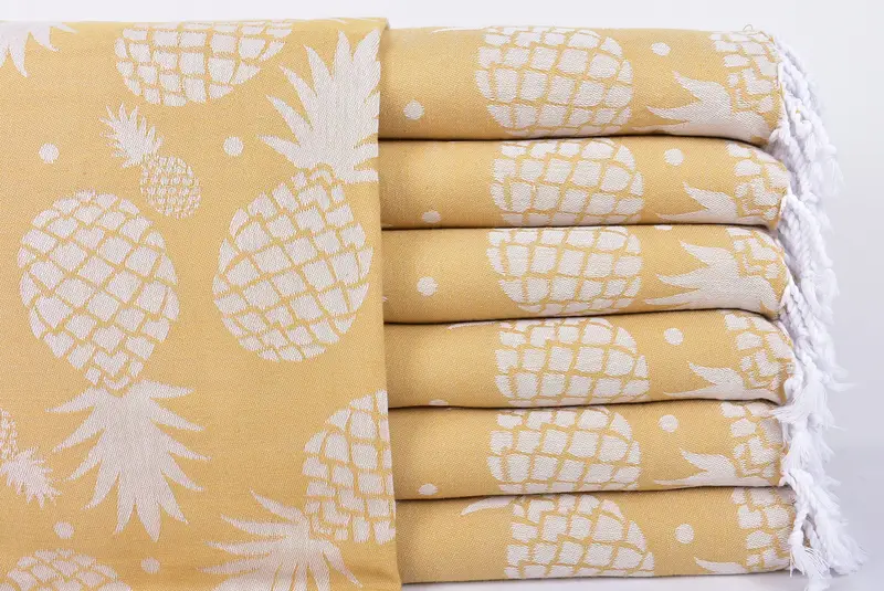 Quick-dry towel, 70x36 Cotton Pineapple Design Towel, Luxury towel, Turkish Towel Bulk, Bachelorette Towel, Embroidery Towels, Bridal Shower Favors - 1
