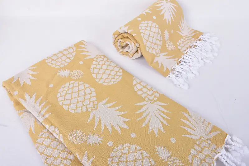 Quick-dry towel, 70x36 Cotton Pineapple Design Towel, Luxury towel, Turkish Towel Bulk, Bachelorette Towel, Embroidery Towels, Bridal Shower Favors - 7