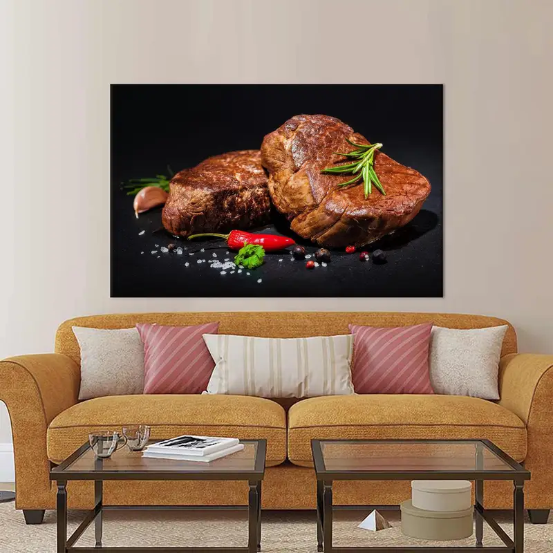 Steak Canvas Art, Spices Art Decor, Kitchen Wall Decor, Food Wall Art, Dinnig Room Decor, Spices, Canvas Art, Wall Hanging Art, Canvas Art - 8