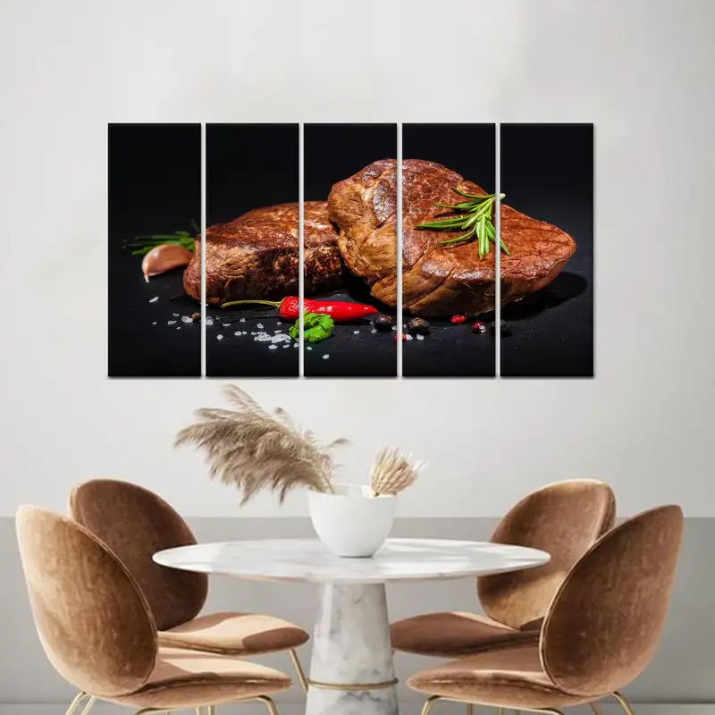 Steak Canvas Art, Spices Art Decor, Kitchen Wall Decor, Food Wall Art, Dinnig Room Decor, Spices, Canvas Art, Wall Hanging Art, Canvas Art - 2