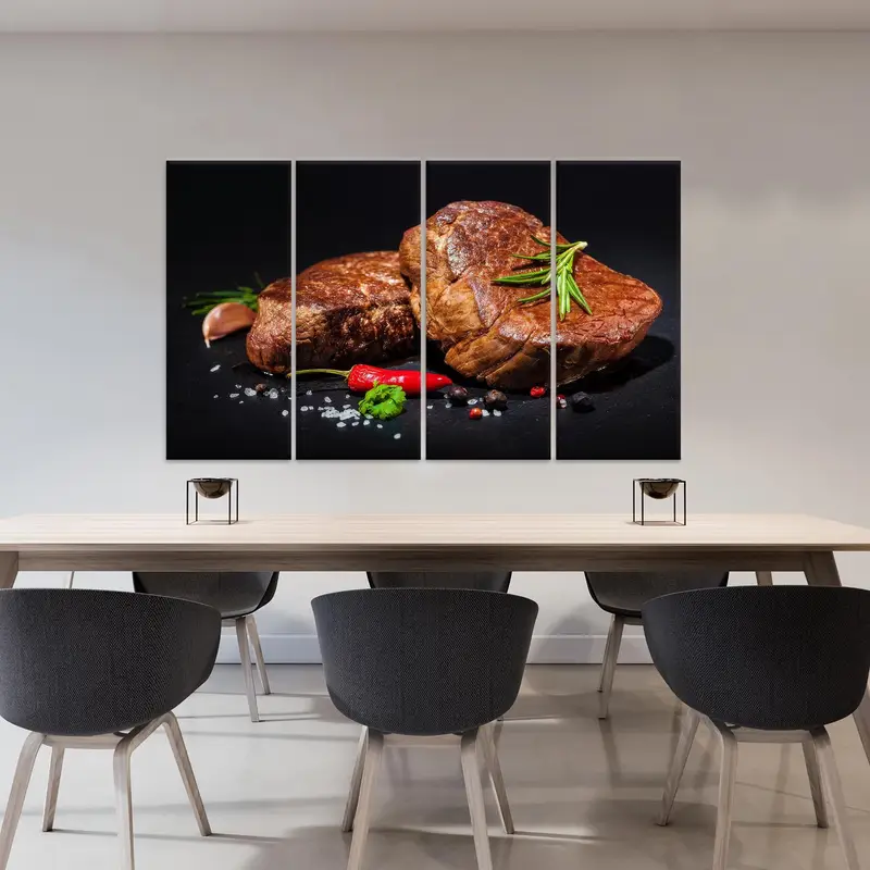 Steak Canvas Art, Spices Art Decor, Kitchen Wall Decor, Food Wall Art, Dinnig Room Decor, Spices, Canvas Art, Wall Hanging Art, Canvas Art - 9