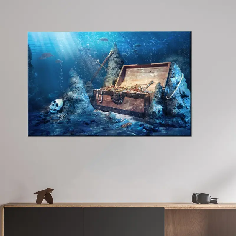 子供部屋用のモダンな海賊の宝物オーシャンキャンバス