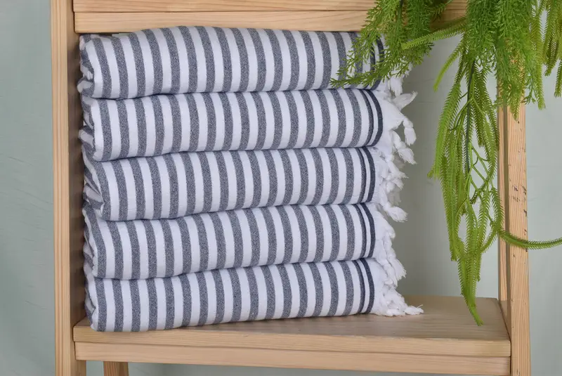 Grandma Gift, First Wedding Anniversary Gift, Wedding Favors, Custom Wedding Gifts, Custom Gift, 70x36 Cotton Terry Striped Towel, Scarf Towel - 1