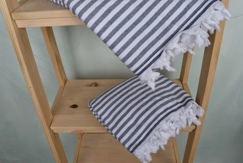Grandma Gift, First Wedding Anniversary Gift, Wedding Favors, Custom Wedding Gifts, Custom Gift, 70x36 Cotton Terry Striped Towel, Scarf Towel - 5