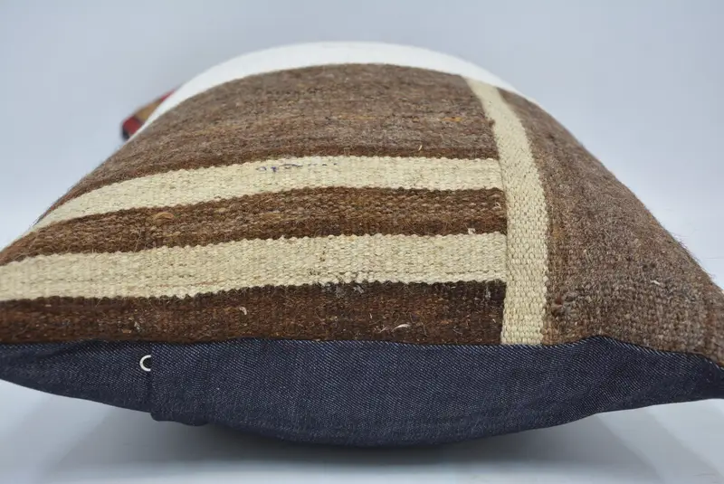 Bolster Pillow Case, Gift Pillow, Kilim Cushion Sham, 16x24 Brown Cushion Cover, Aesthetic Cushion Cover, Pillow, Pillow for Sofa - 5