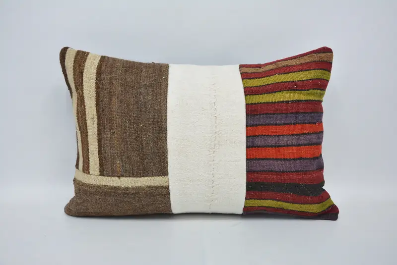 Bolster Pillow Case, Gift Pillow, Kilim Cushion Sham, 16x24 Brown Cushion Cover, Aesthetic Cushion Cover, Pillow, Pillow for Sofa - 1