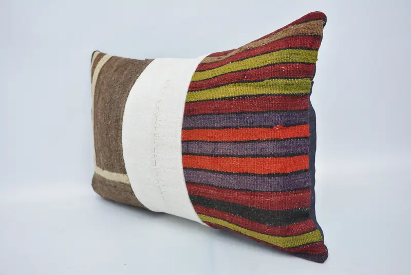 Bolster Pillow Case, Gift Pillow, Kilim Cushion Sham, 16x24 Brown Cushion Cover, Aesthetic Cushion Cover, Pillow, Pillow for Sofa - 4