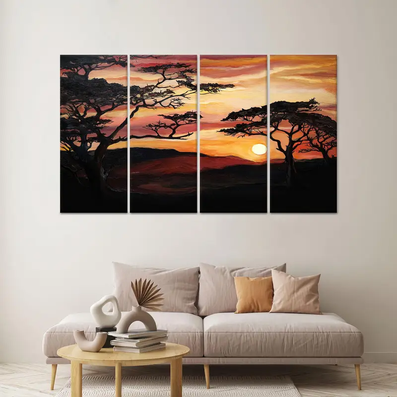Zarif Afrika Gün Batımı Kanvası: Doğanın Canlı Manzara Sanatı