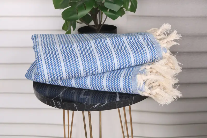 Hammam towel, Bridesmaid Gifts, 70x40 Cotton Striped Towel, Beach Towel Gift, Pool Towels, Gift For Best Friend, Soft and absorbent Turkish towel - 3