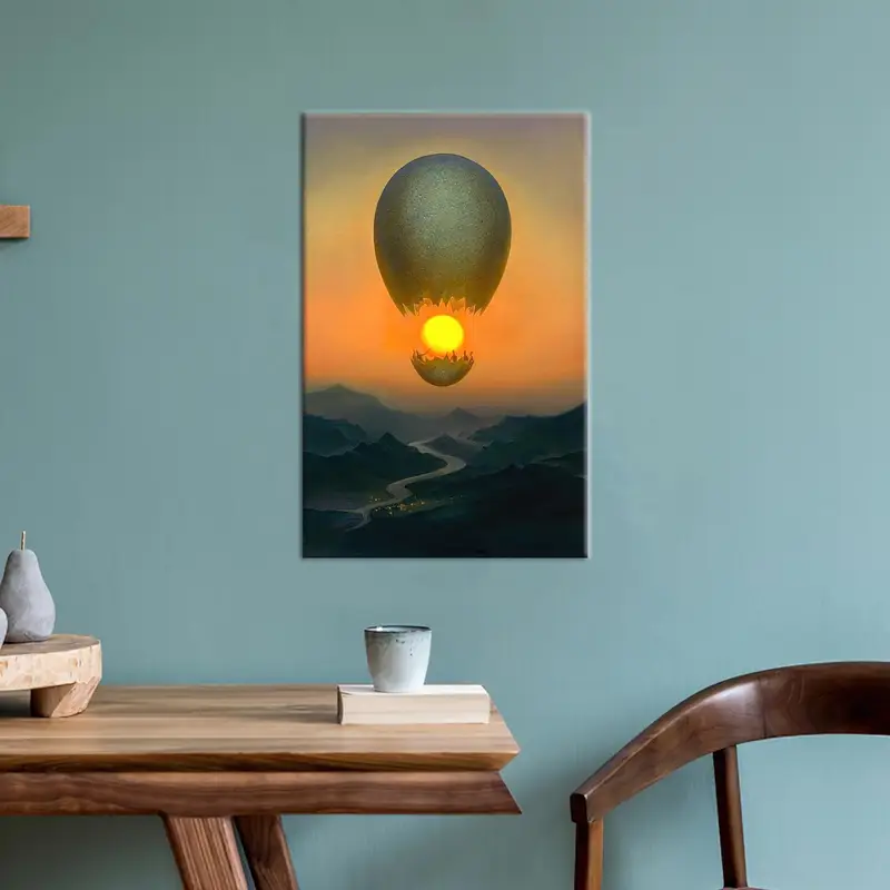 Surreal Canvas Art, Modern Art Decor, Flight of the Sun, Abstract Canvas Art,Wall Hanging Art, Personalized Art, Canvas Art Decor, - 1