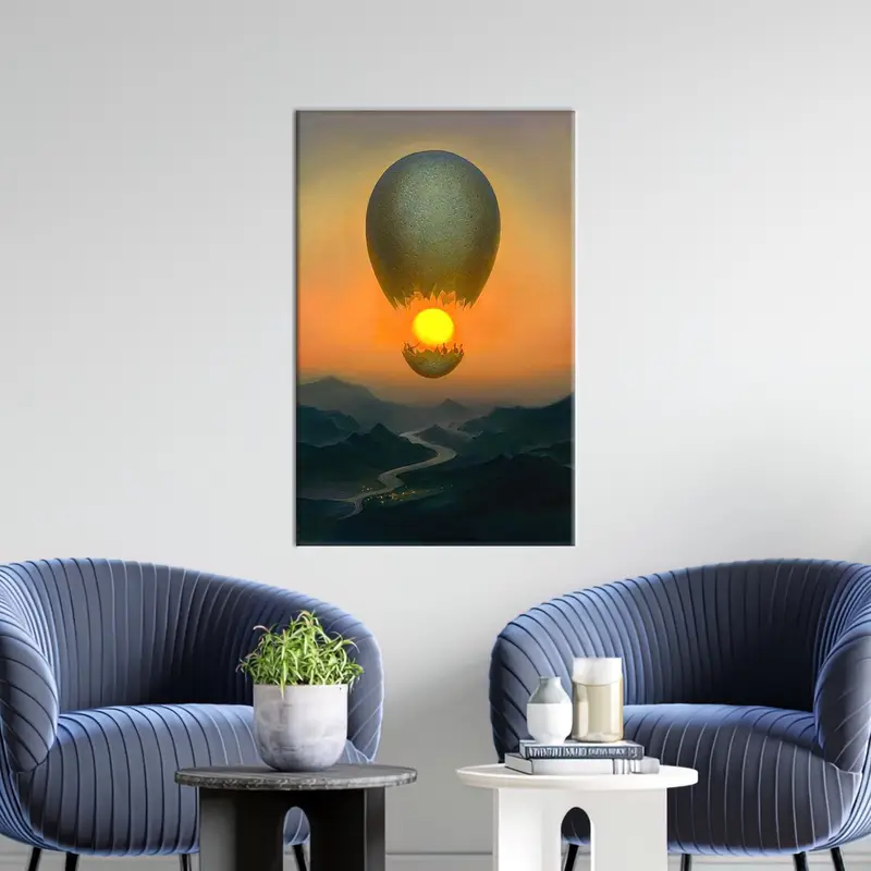 Surreal Canvas Art, Modern Art Decor, Flight of the Sun, Abstract Canvas Art,Wall Hanging Art, Personalized Art, Canvas Art Decor, - 3