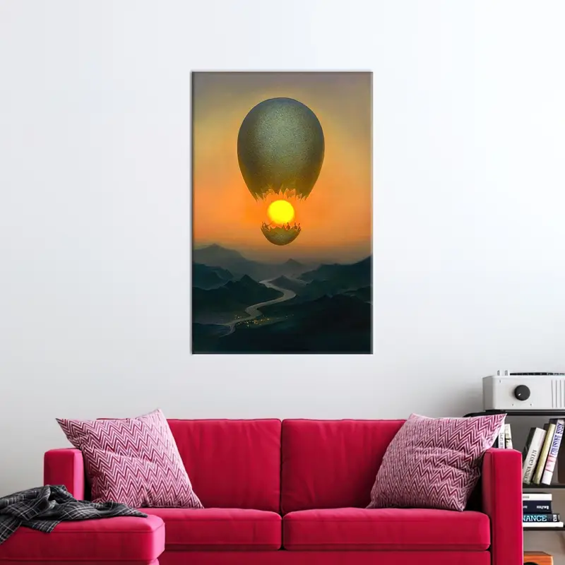 Surreal Canvas Art, Modern Art Decor, Flight of the Sun, Abstract Canvas Art,Wall Hanging Art, Personalized Art, Canvas Art Decor, - 2