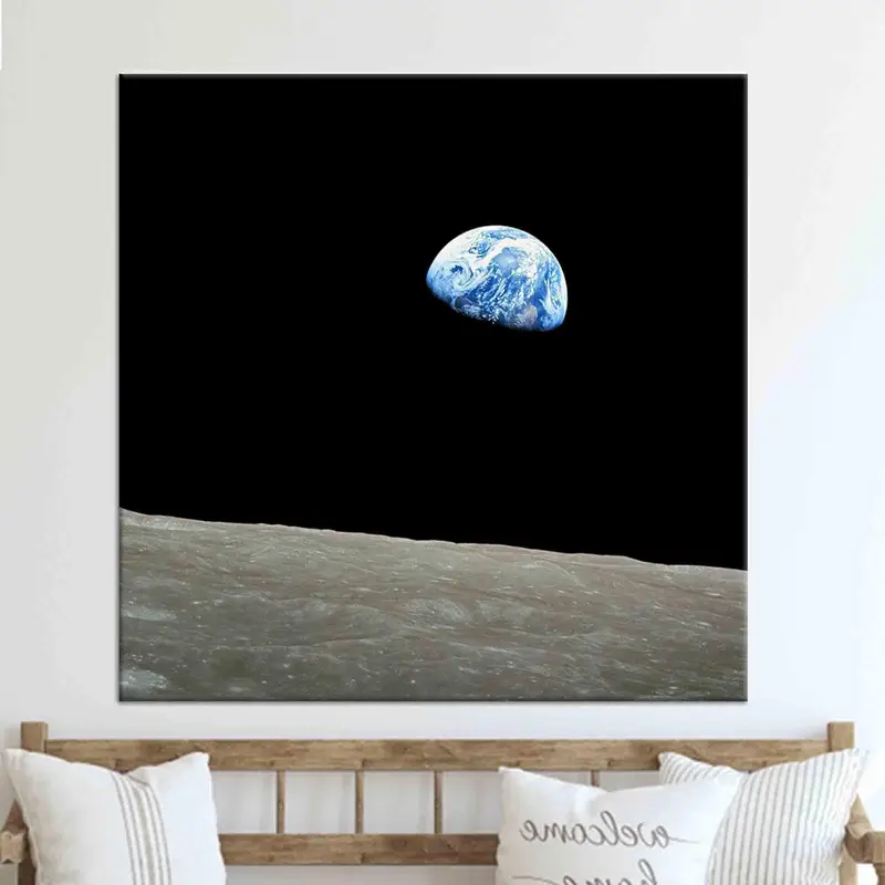 EarthRise Wall Art、Canvas Wall Art、Home Decor、Office Wall Art、NASA Wall Decor、Space View Print、Earth Canvas Art、家の装飾、 - 1