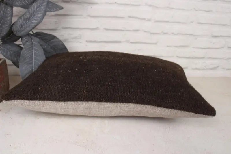 Antique Pillows, Gift Pillow, Bolster Cushion Case, Ottoman Cushion, 12x20 Brown Pillow Cover, Turkish Pillow, Pillow - 5