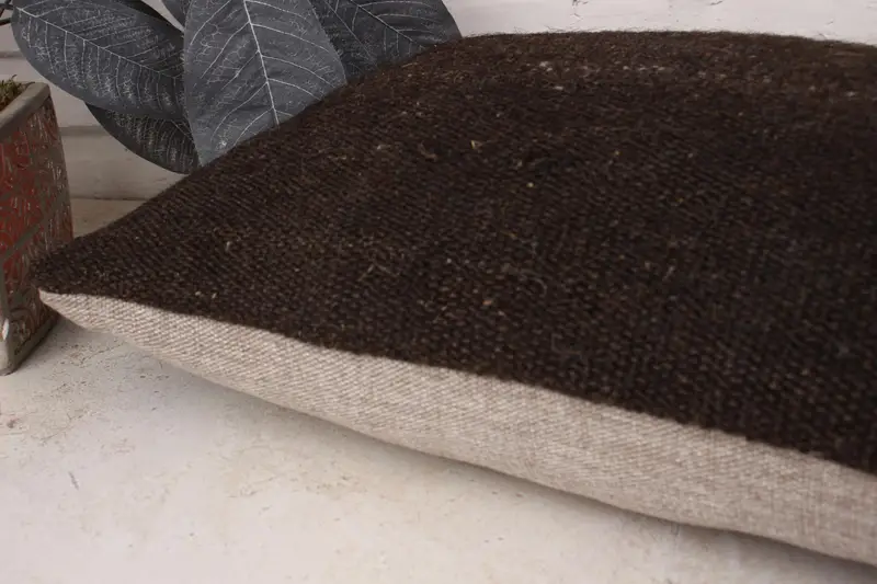 Antique Pillows, Gift Pillow, Bolster Cushion Case, Ottoman Cushion, 12x20 Brown Pillow Cover, Turkish Pillow, Pillow - 6