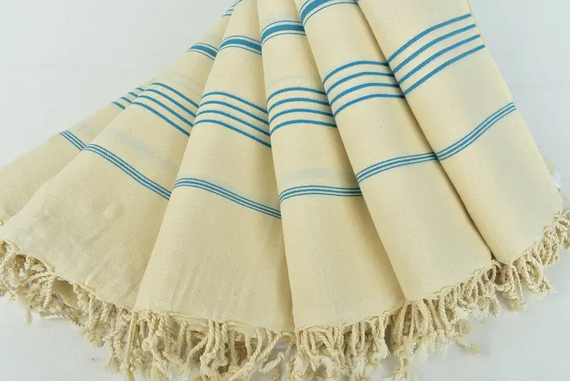 Peshtemal Towel, Turkish bath towel for spa, Organic Beach Towel, Sand-resistant towel, 70x40 Linen Striped Towel, Grandma Gift, Summer Gift - 4