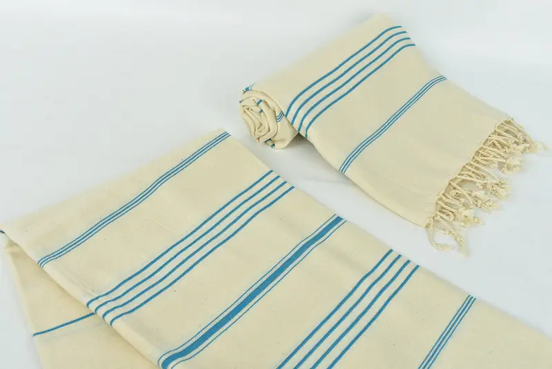 Peshtemal Towel, Turkish bath towel for spa, Organic Beach Towel, Sand-resistant towel, 70x40 Linen Striped Towel, Grandma Gift, Summer Gift - 7