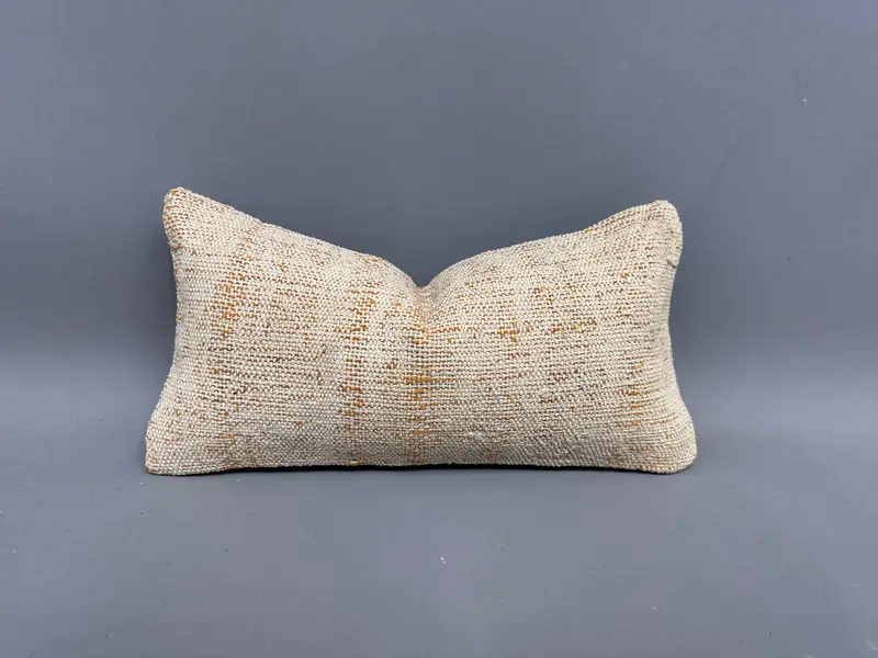 Antique Pillows, Cushion, Floor Cushion Cover, Pattern Throw Pillow Cover, 8x16 Beige Pillow Cover, Handmade Kilim Cushion, Kilim Cushion Sham - 1