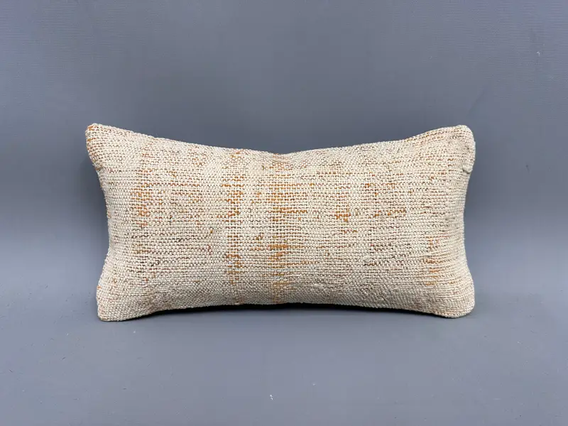 Antique Pillows, Cushion, Floor Cushion Cover, Pattern Throw Pillow Cover, 8x16 Beige Pillow Cover, Handmade Kilim Cushion, Kilim Cushion Sham - 4