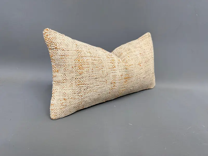 Antique Pillows, Cushion, Floor Cushion Cover, Pattern Throw Pillow Cover, 8x16 Beige Pillow Cover, Handmade Kilim Cushion, Kilim Cushion Sham - 2