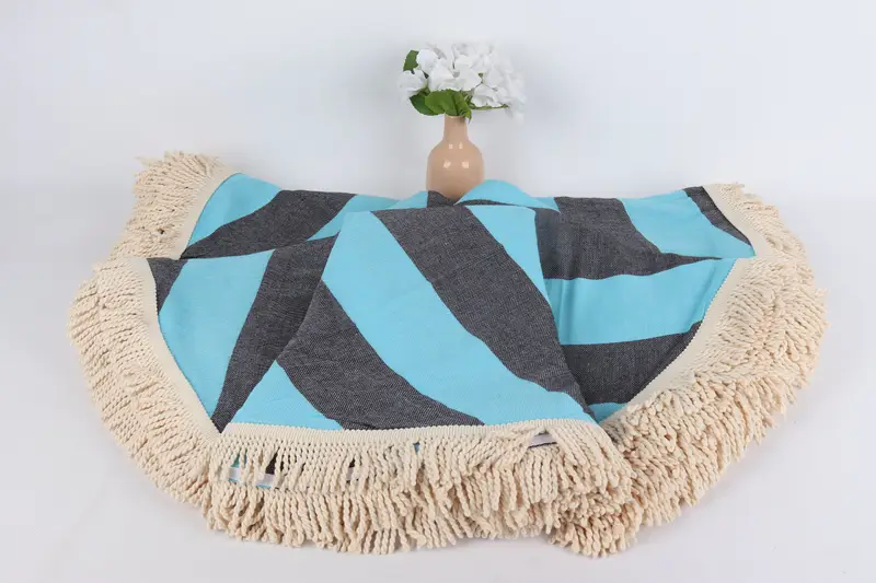 Beach Towel Bulk, Sand-resistant towel, Baby Boy Gift, Bridal Shower Favors, Custom Towel Beach, Peshtemal Towel, 64x64 Cotton Striped Round Towel - 2