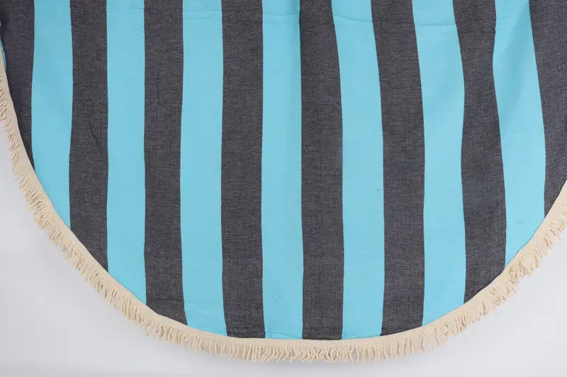Beach Towel Bulk, Sand-resistant towel, Baby Boy Gift, Bridal Shower Favors, Custom Towel Beach, Peshtemal Towel, 64x64 Cotton Striped Round Towel - 1