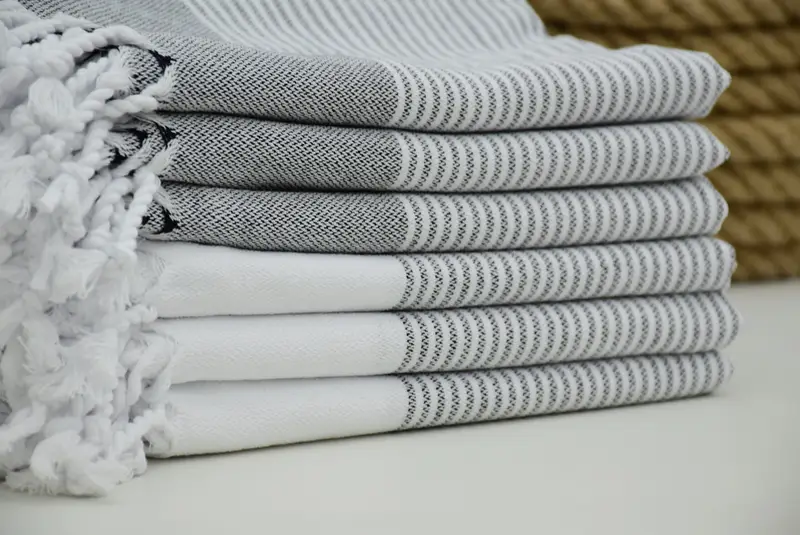 Sand-resistant towel, Bridesmaid Gifts, Fringed Turkish peshtemal beach towel USA, Absorbent towel, Peshtemal, Gym Towel, 70x36 Cotton Striped Towel - 2