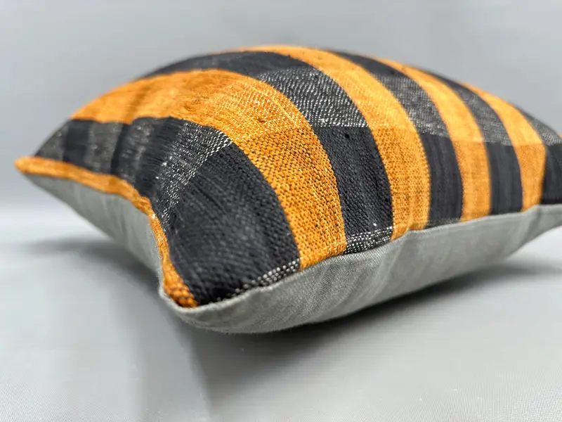 Boho Chic Pillow Sham, Throw Kilim Pillow, 18x18 Yellow Cushion, Kilim Pillow Cover, Cushion Case, Kilim Cushion Sham, Outdoor Pillow Sham - 6