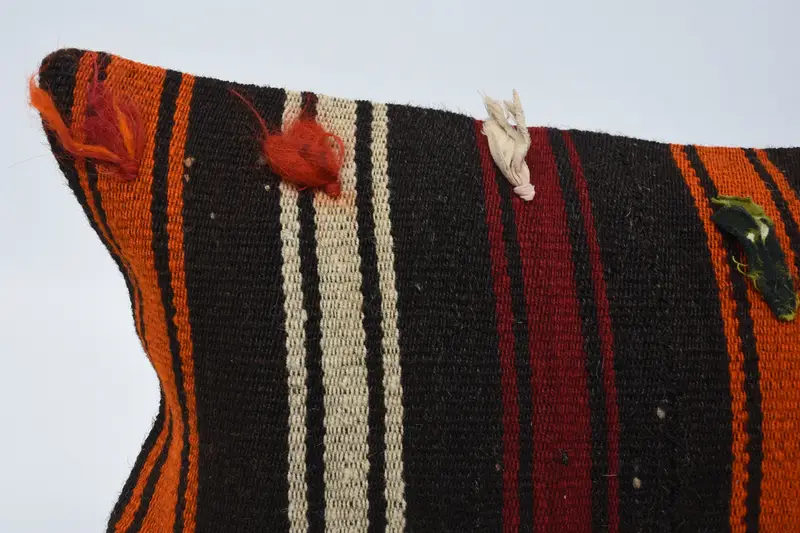 Pillow Sham, Turkish Corner Pillow Case, Vintage Kilim Throw Pillow, 12x48 Brown Cushion Cover, Boho Pillow, Bed Pillow, Pillow for Sofa - 2