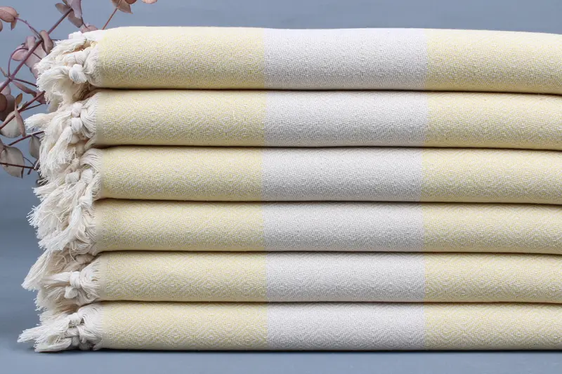 Personalized Turkish Towel Organic Cotton, Beach Towel, Beige, 40x71 Inches