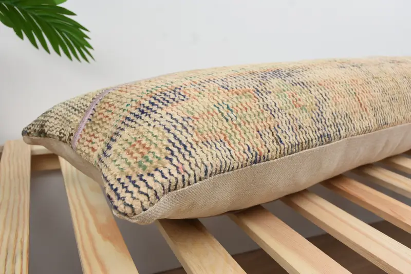 Gift Pillow, Vintage Kilim Pillow, 12x48 Blue Pillow, Living Room Throw Cushion Case, Interior Designer Pillow, Cushion Case - 6