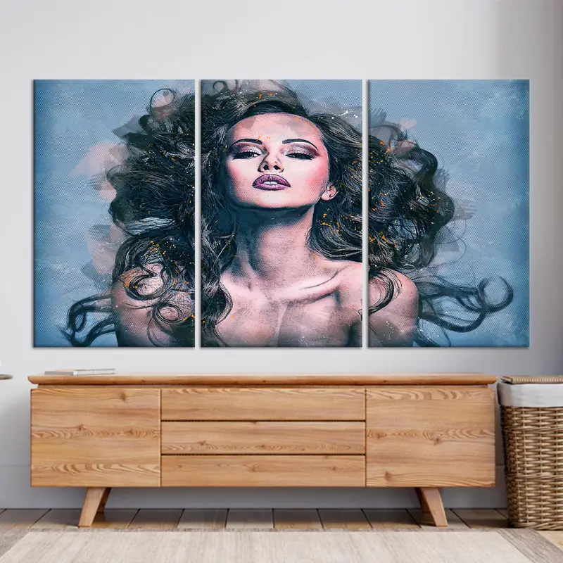 Lienzo elegante: impresión de arte de mujer abstracta, decoración moderna