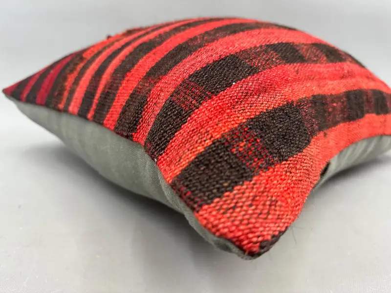 Outdoor Patio Cushion Case, Pillow for Sofa, Outdoor Pillow Case, Boho Pillow, 18x18 Red Pillow Sham, Kilim Cushion Sham, Cushion Case - 6