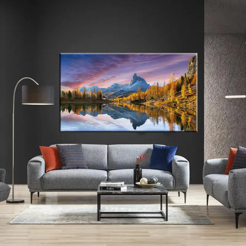 Lake Braies Dolomites, Italy Canvas Print, Mountain Canvas, Lake Canvas Print, Beautiful Sky Canvas, Landscape Canvas, Skyline Canvas - 4