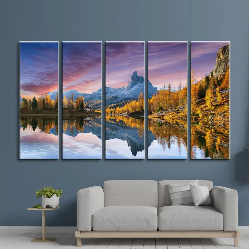 Lake Braies Dolomites, Italy Canvas Print, Mountain Canvas, Lake Canvas Print, Beautiful Sky Canvas, Landscape Canvas, Skyline Canvas - 6