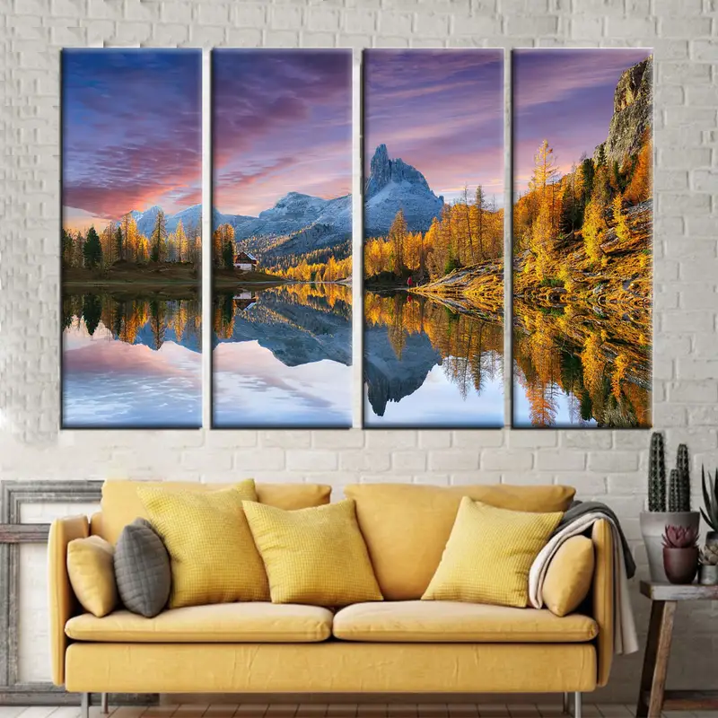 Lake Braies Dolomites, Italy Canvas Print, Mountain Canvas, Lake Canvas Print, Beautiful Sky Canvas, Landscape Canvas, Skyline Canvas - 5