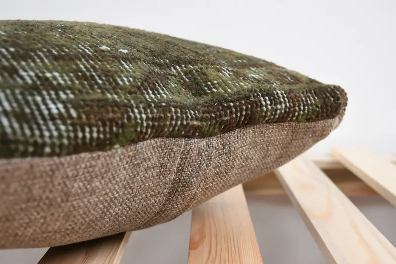 Kilim Pillow, Seat Pillow, Decorative Bolster Pillow, Vintage Kilim Throw Pillow, Pillow Cover, Interior Designer Pillow, 14x14 Brown Cushion Case - 7