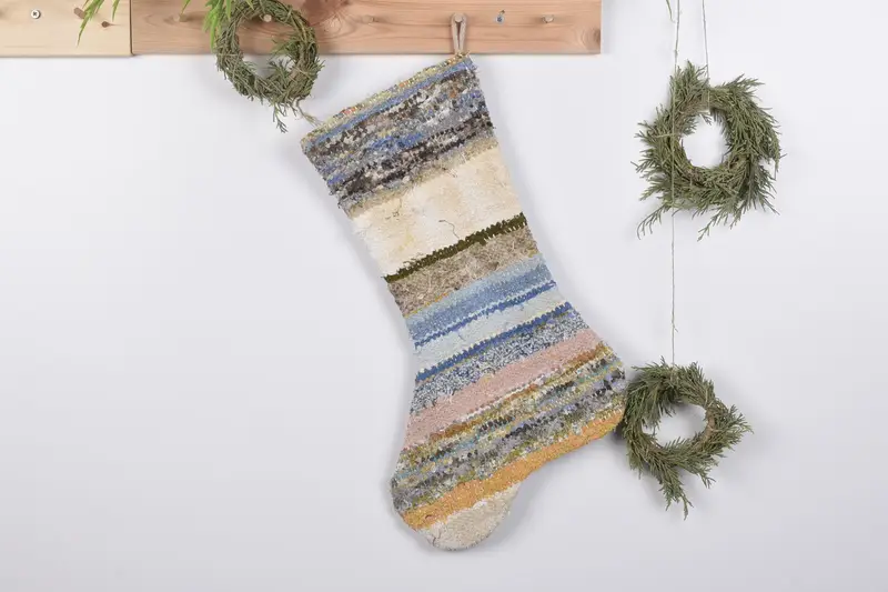 Patrón de adornos navideños, calcetín navideño de 19 pulgadas de ancho