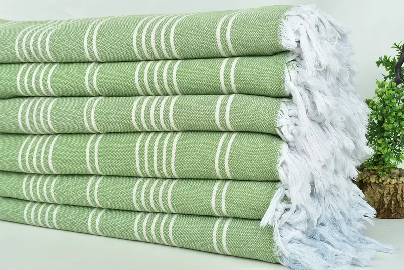 Bedspread, Woven Blanket, 96x70 Cotton Striped Towel, Oversized Beach Towel, Decorative Blanket, Embroidery Bedspread, Turkish Cotton Throw Blanket - 3