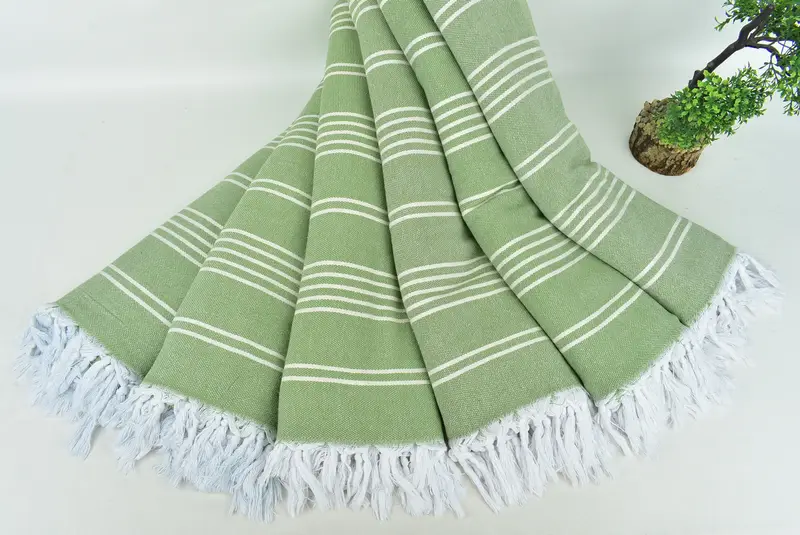 Bedspread, Woven Blanket, 96x70 Cotton Striped Towel, Oversized Beach Towel, Decorative Blanket, Embroidery Bedspread, Turkish Cotton Throw Blanket - 4