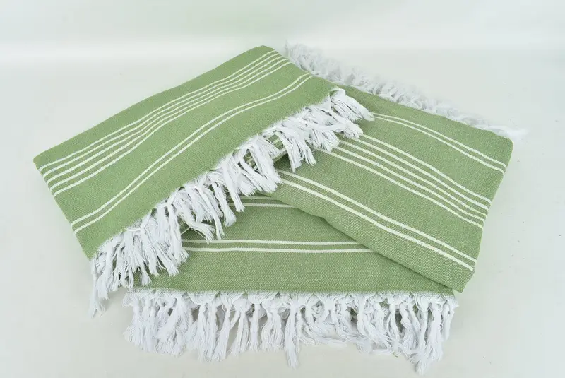 Bedspread, Woven Blanket, 96x70 Cotton Striped Towel, Oversized Beach Towel, Decorative Blanket, Embroidery Bedspread, Turkish Cotton Throw Blanket - 6