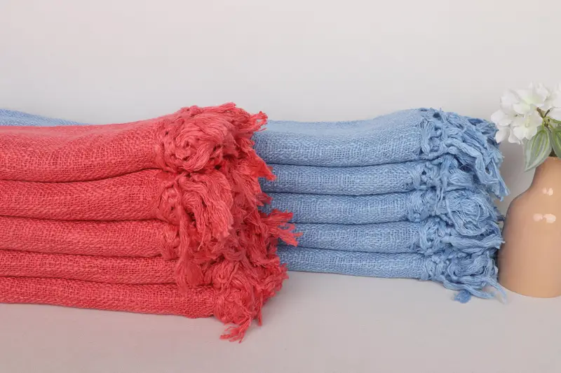 Turkish Towel Blanket, Woven Throw Blanket, Turkish Bedcover, Bachelorette Party Favors, Wedding Gift Ideas, 80x56 Cotton Solid Towel, Woven Blanket - 2