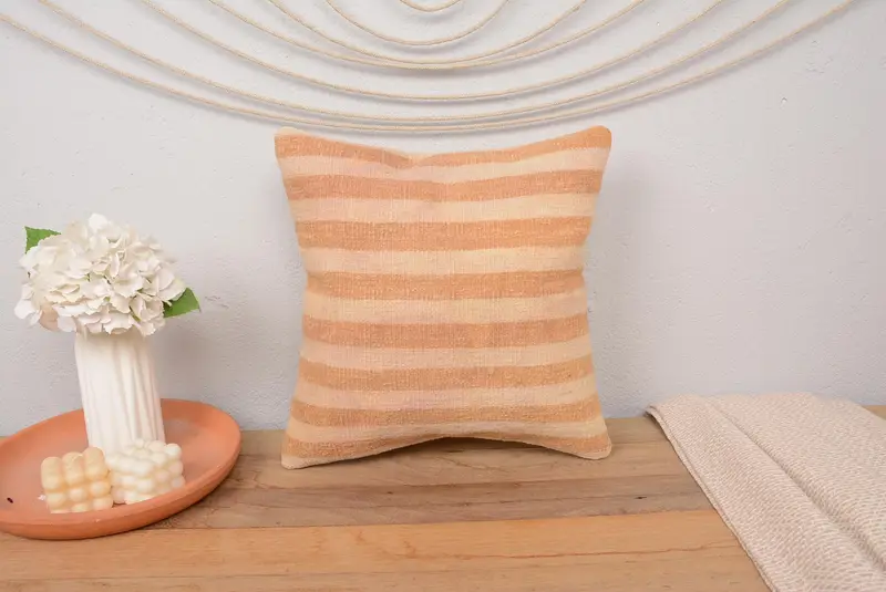 16x16 Beige Cushion Cover, Cushion Case, Aztec Cushion Cover, Kilim Pillow Cover, Throw Kilim Pillow, Outdoor Patio Cushion Cover, Home Decor Pillow - 2