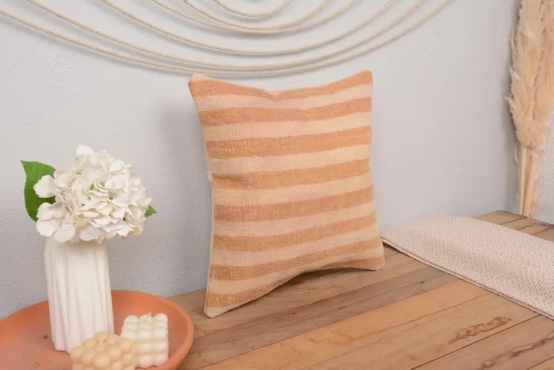 16x16 Beige Cushion Cover, Cushion Case, Aztec Cushion Cover, Kilim Pillow Cover, Throw Kilim Pillow, Outdoor Patio Cushion Cover, Home Decor Pillow - 1